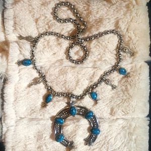 Silver and turquoise necklace